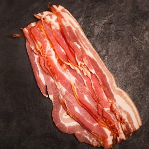 Dry-Cured Lightly Oak Smoked BLACK TREACLE streaky bacon